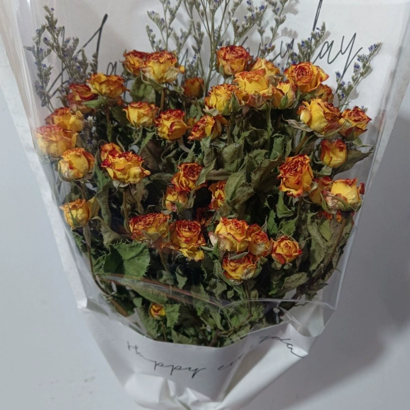 Букет из сушеных цветов, настоящие цветы, многоголовая роза, высушенная на воздухе шина, украшение для журнального столика, украшения для дома