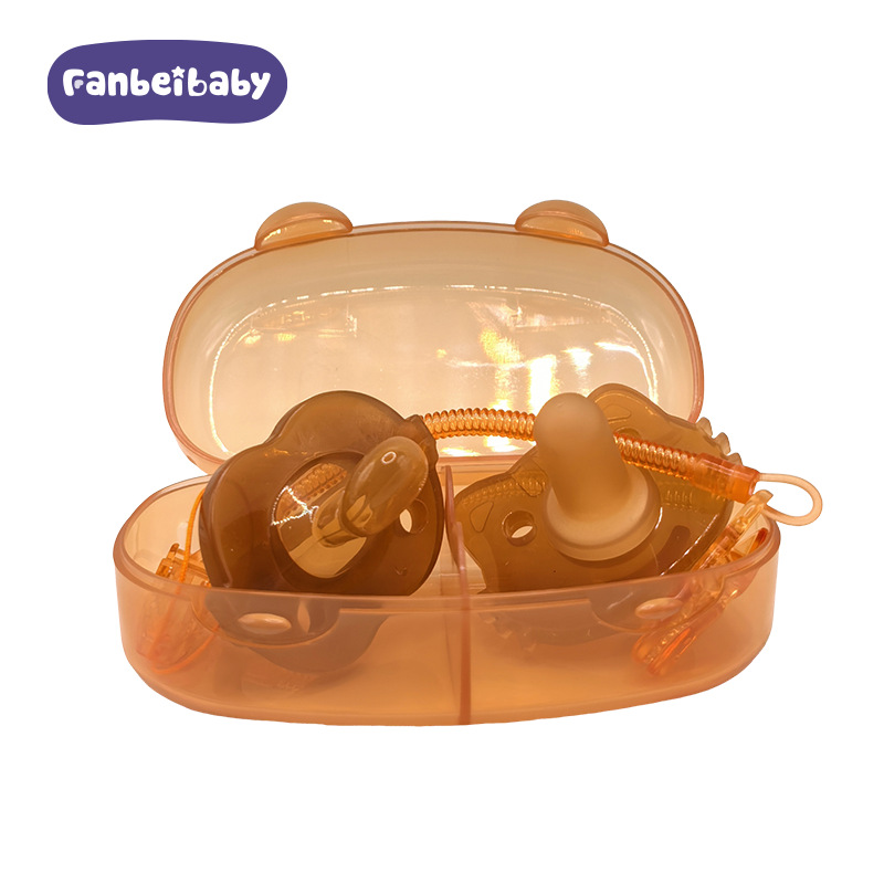 Super Soft Imitation Breast Milk Baby Day and Night Full Silicone Pacifier Sleeping Type Play Mouth with Box Two Pack Baby Coaxing Artifact