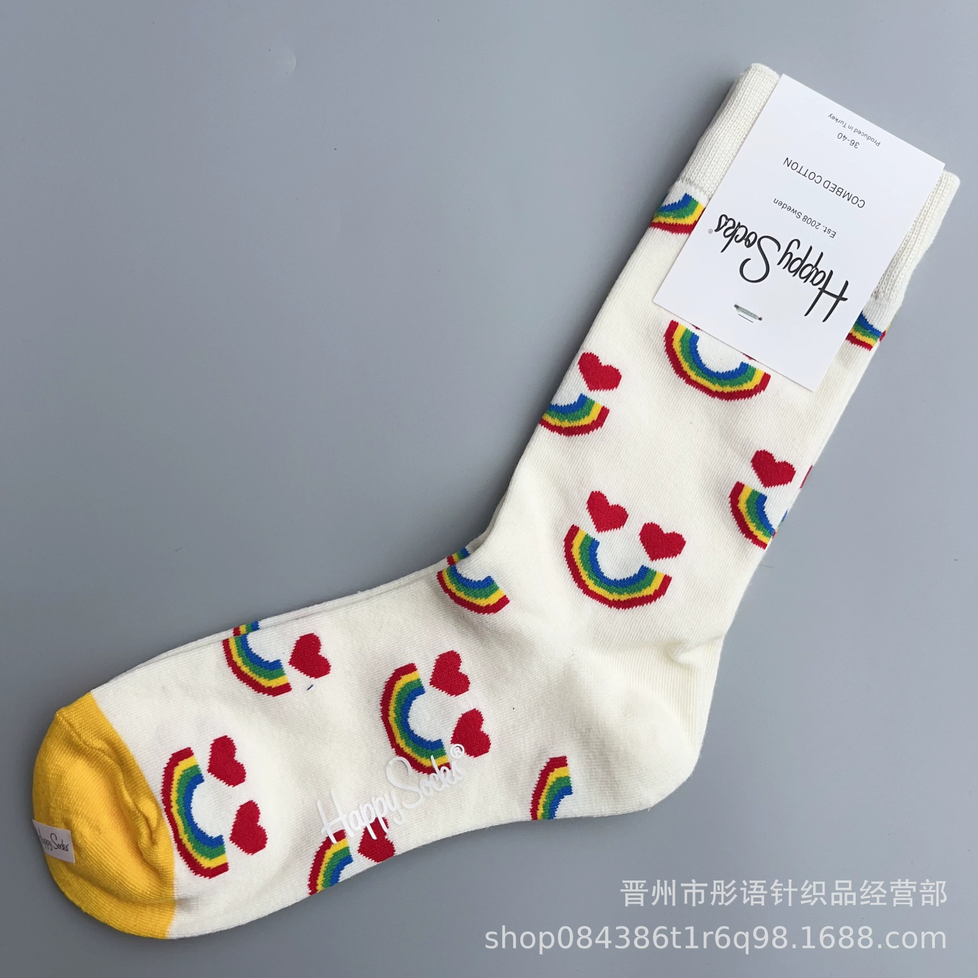 Чулки Happysocks женские скандинавские модные хлопковые гольфы средней высоты женские классические универсальные четыре сезона с животными