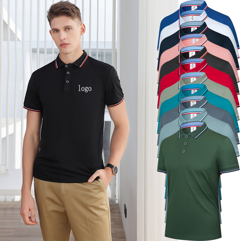 Nuevo Polo de seda de hielo logotipo personalizado camisa publicitaria camisa cultural logotipo personalizado ropa de trabajo en grupo bordado al por mayor image 3