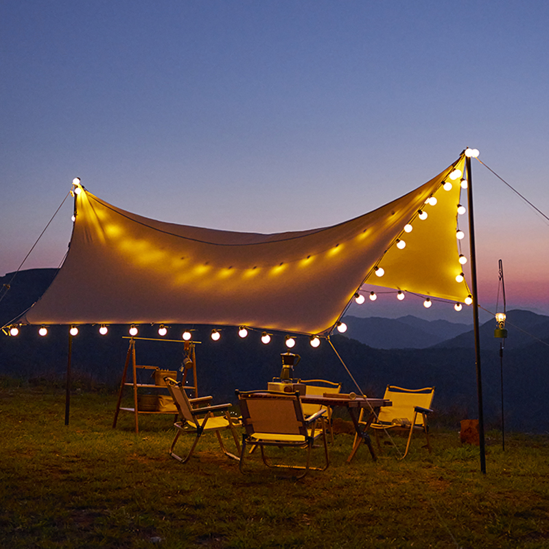 Colorful lights outdoor camping atmosphere light string arrangement tent canopy decorative lights round ball light string flashing lights string lights all over the sky