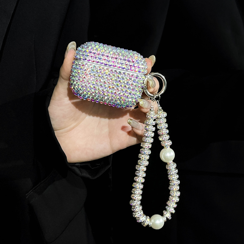 The new laser rhinestone is suitable for Apple pro2 pure handmade tpu soft case 1/2 generation Pro Bluetooth earphone case 3 generation