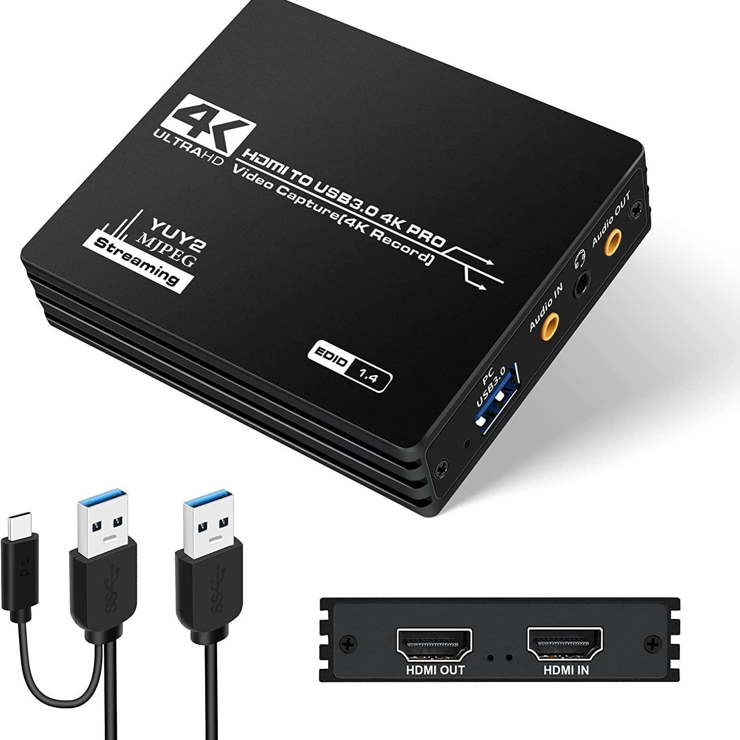 4K карта захвата HDMI, высококачественная видеозапись с аудовходом, поддержка YUY2 и MJPEG