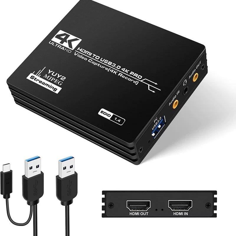 4K карта захвата HDMI, высококачественная видеозапись с аудовходом, поддержка YUY2 и MJPEG