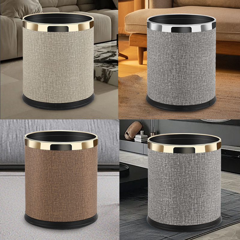 Trash Can Hotel Guest Room Double Layer Creative High-end Guest Room Hotel Floor Living Room Household Flame Retardant Trash Can