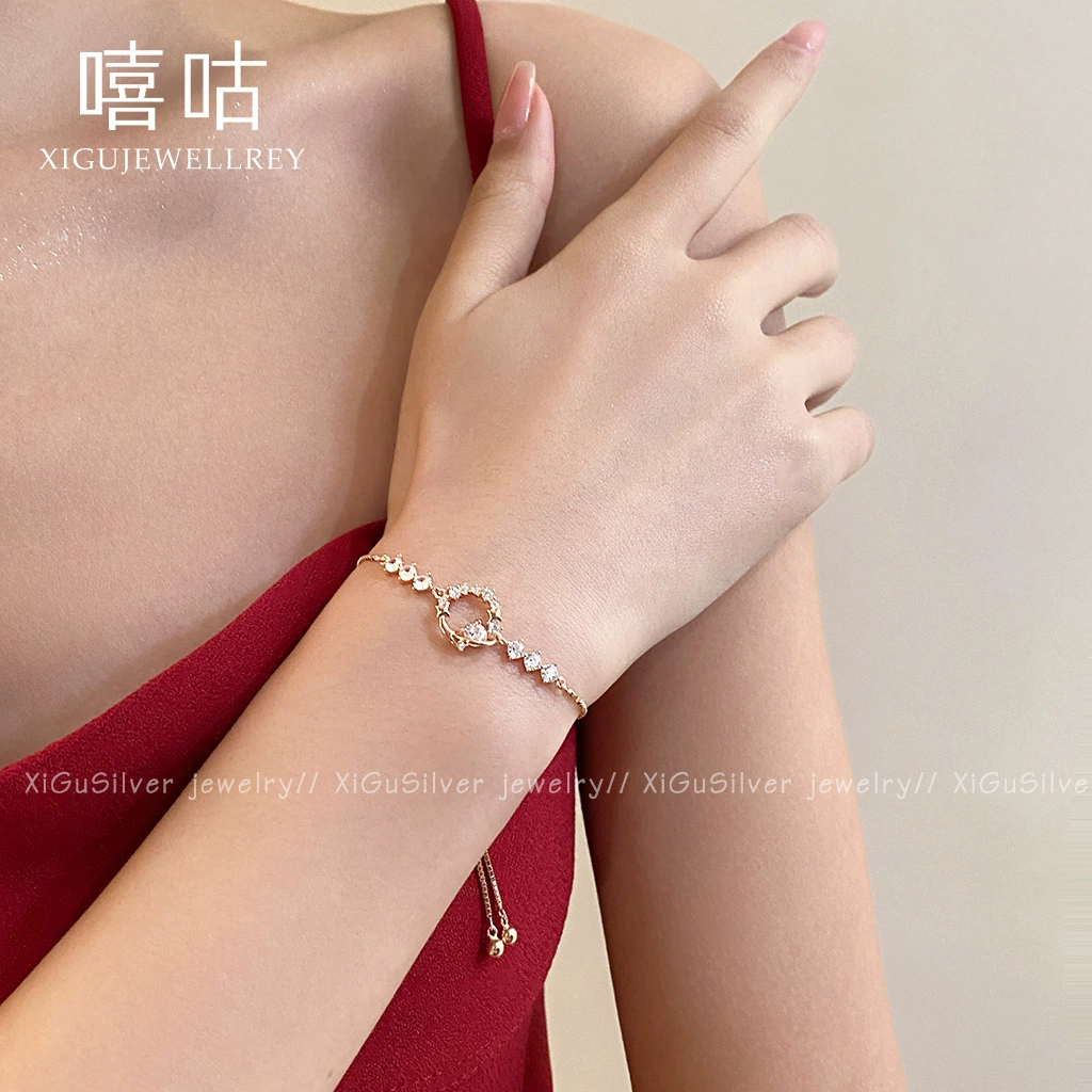 H0145 S925 Серебро Планета Zircon браслет звезда тянущий новый аксессуар для рук темперамент ниша премиум