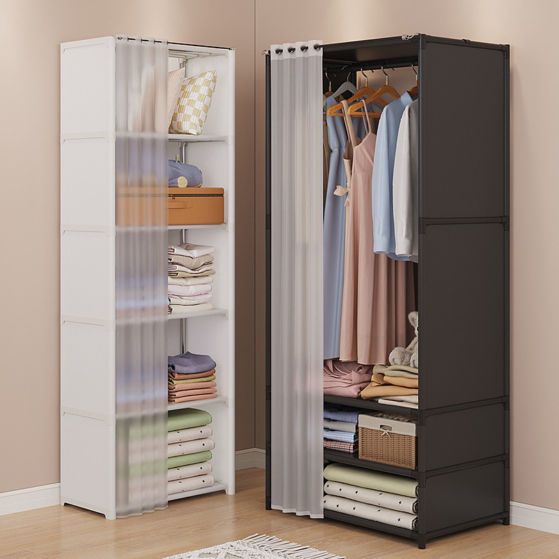 Simple Wardrobe Dustproof Home Bedroom Storage Rack Layered Storage Cabinet Hanging Wardrobe Rental Dormitory Storage Cabinet Factory