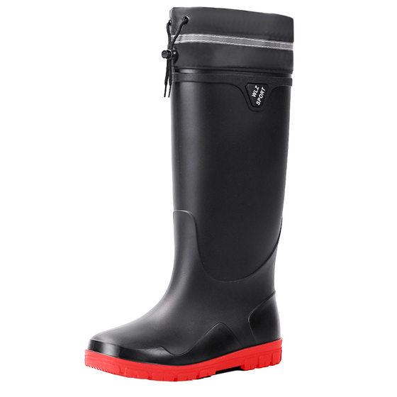 First single drop rain boots men's high-top anti-snake bite rain boots outdoor fishing water shoes non-slip rubber boots fashion adult