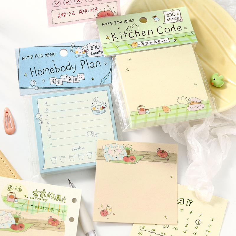 NOTA PARA 100 bolsas de té de notas serie de diarios de Xiaowu dibujado a mano ilustración de líneas de escritura de notas de estudiantes image 5