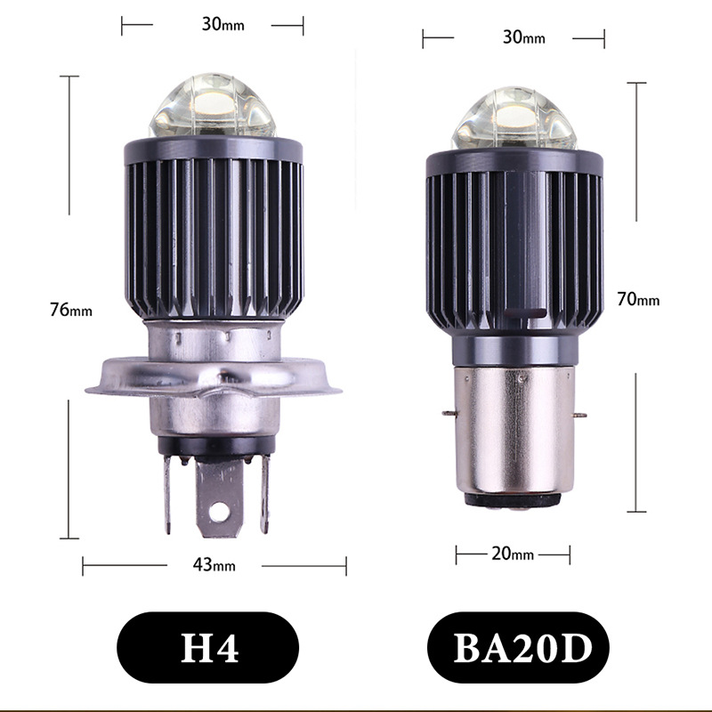 Motorcycle Headlight Modified Light H4 Ba20D White-Yellow High and Low Beam Integrated Spotlight Dual-Color Motorcycle Light