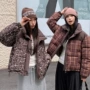 立领新款撞色扎染棉服