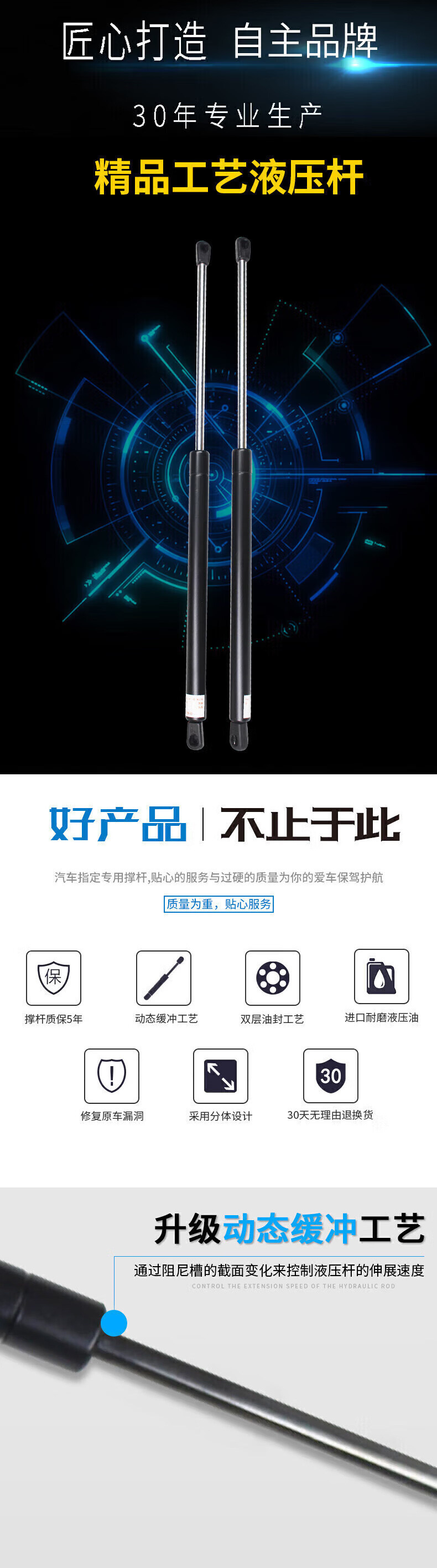 Suitable for Beijing Hyundai Tucson Ix25 Ix35 Ruiyi I30 Trunk Hydraulic Rod Elantra Tailgate Support Rod