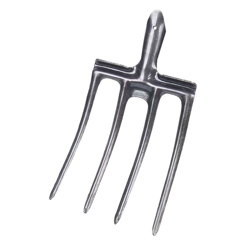 Интегрированная четырехзубая стальная вилка для сельскохозяйственных работ, подходит для копания почвы, посадки лука и выкапывания имбиря, изготовлена из утолщенной марганцевой стали с четырьмя зубьями и утяжеленным четырехзубым материалом из марганцевой стали.