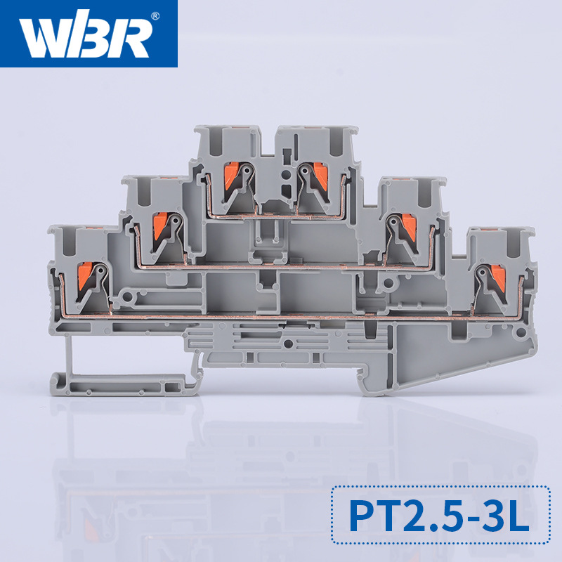 PT2.5-3L Multi-layer Rapid Insertion PTTB1.5 2.5 4PV Interchangeable Spring Terminal Strip