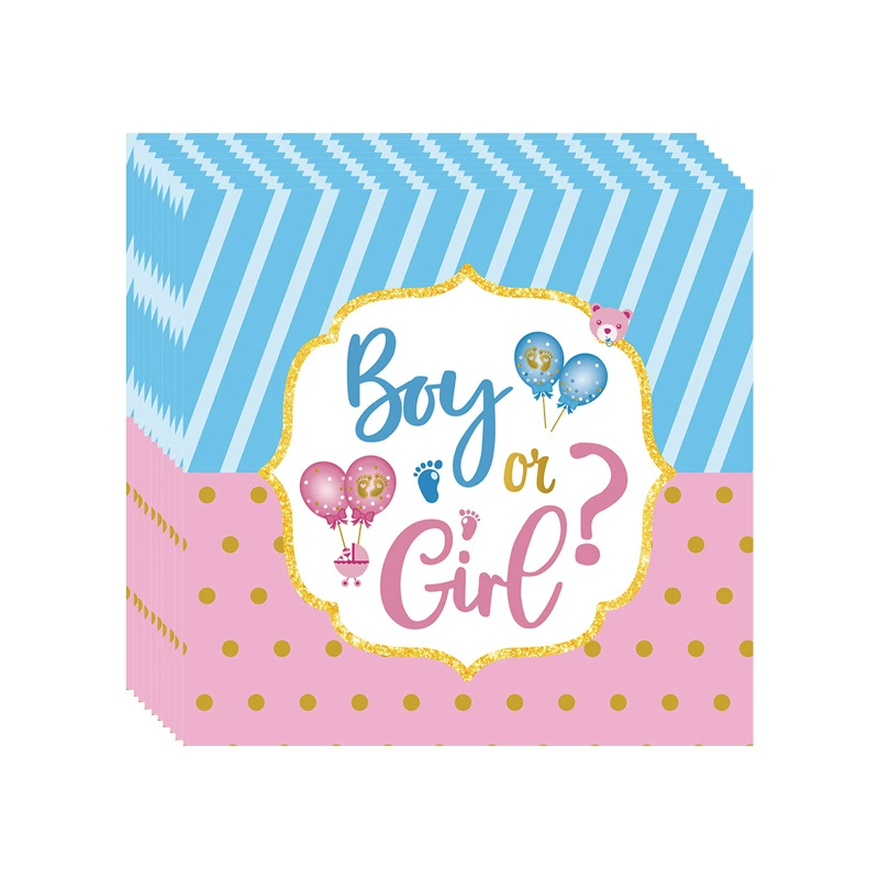 Одноразовый набор посуды для вечеринки, набор для детской вечеринки «Boy or Girl», варианты на 4 предмета и 9 предметов на 24 человека
