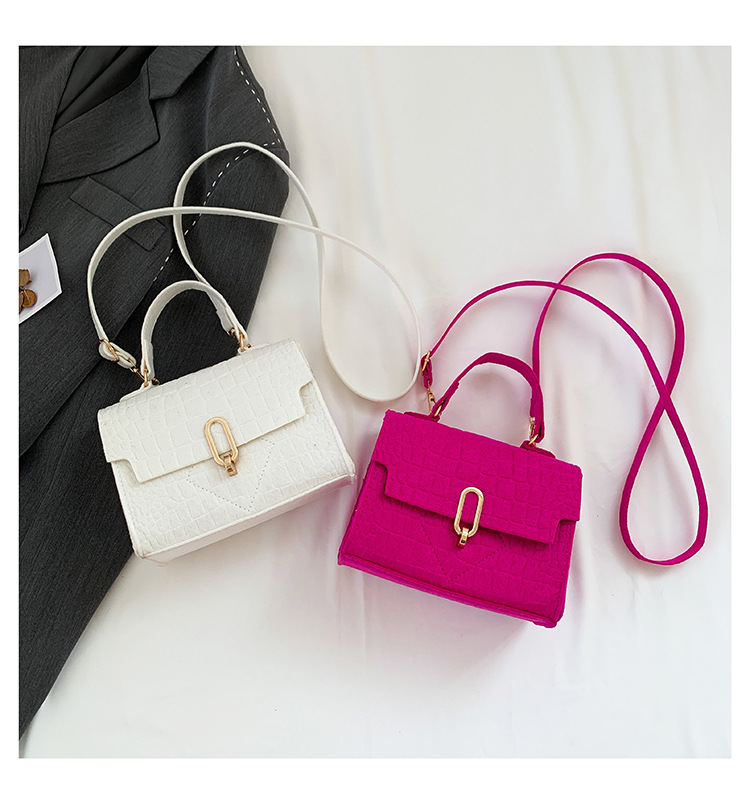 Medium Size Women's Medium Felt Solid Color Streetwear Flip Cover Handbag