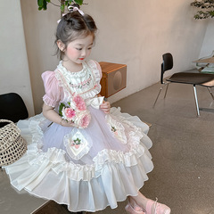 女童洛麗塔公主裙2024新款洋氣夏季女寶寶夏裝網紗裙子兒童連衣裙