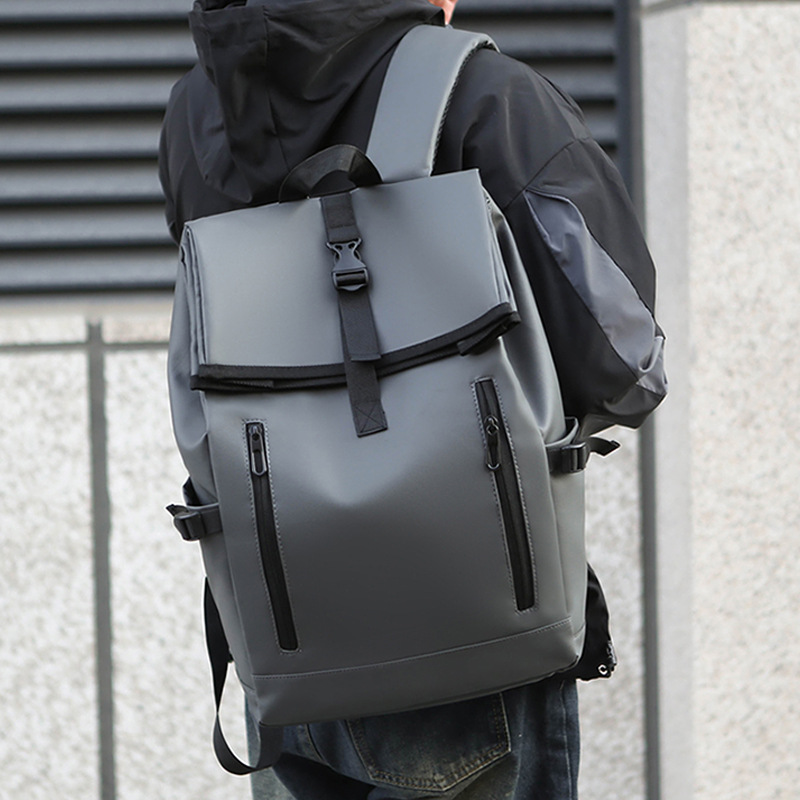 Mochila antirrobo con tapa abatible, mochila escolar para estudiantes universitarios masculinos, mochila para computadora de moda, bolsa de viaje de negocios multifuncional de gran capacidad