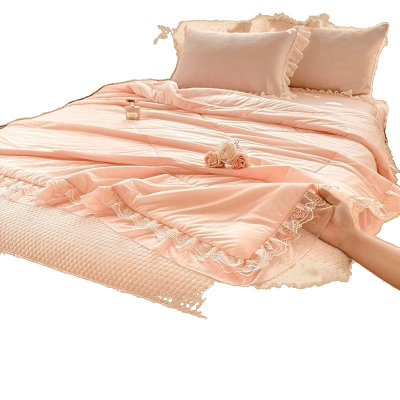 Mat, summer duvet, double-layer silk set, 4 piece set, lace dress, 3 piece set