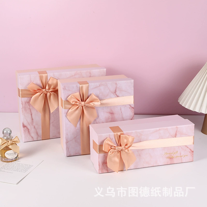 Подарочная коробка с бантом Коробка для упаковки ароматизированного чая для подарочной коробки на день рождения подруги Чай Розовая ручная Подарочная коробка Коробка конфет