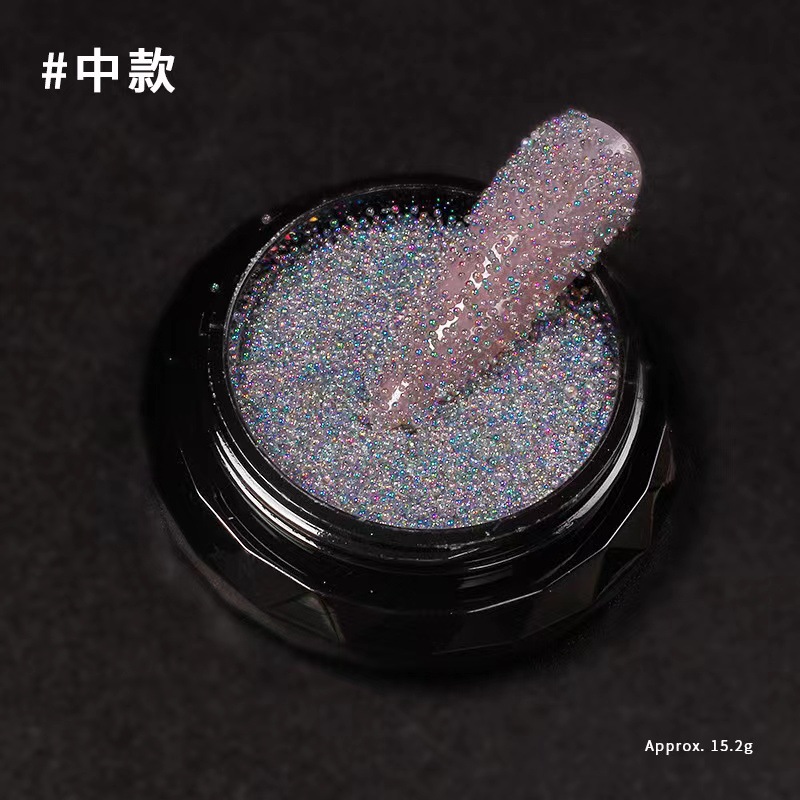 Nuevo color en línea manicure láser reflectante caviar color fantasma explosión bola brillante accesorios perlas de decoración de uñas joyas taladro