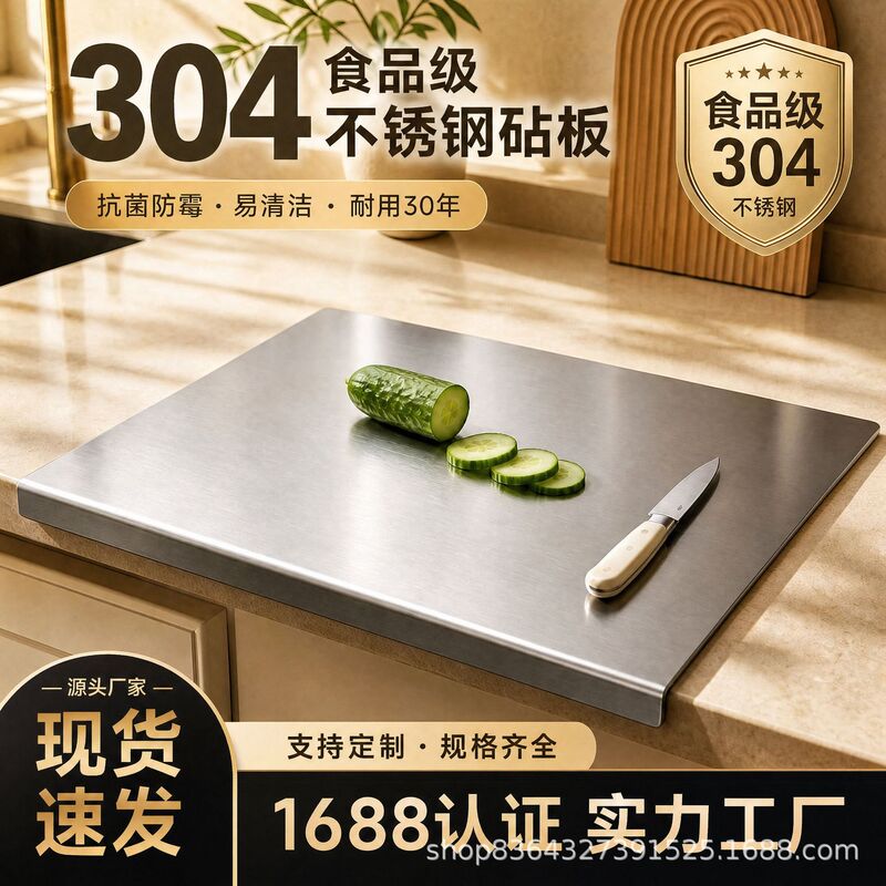 Anti-corrosion kitchen chopping board, antibacterial and mold-resistant cutting board, 316 food-grade 304 stainless steel chopping board Anti-corrosion kitchen chopping board, antibacterial and mold-resistant cutting board, 316 food-grade 304 stainless steel chopping board