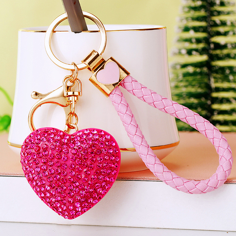50g Weight Bag Pendant, Keychain Classification 1 Piece Quantity Holiday, Outdoor Occasion Metal Material Heart Shape Pattern Women's Gender Sweet, Simple Style Style Sweet Simple Style Heart Shape Metal Women's Bag Pendant Keychain 16