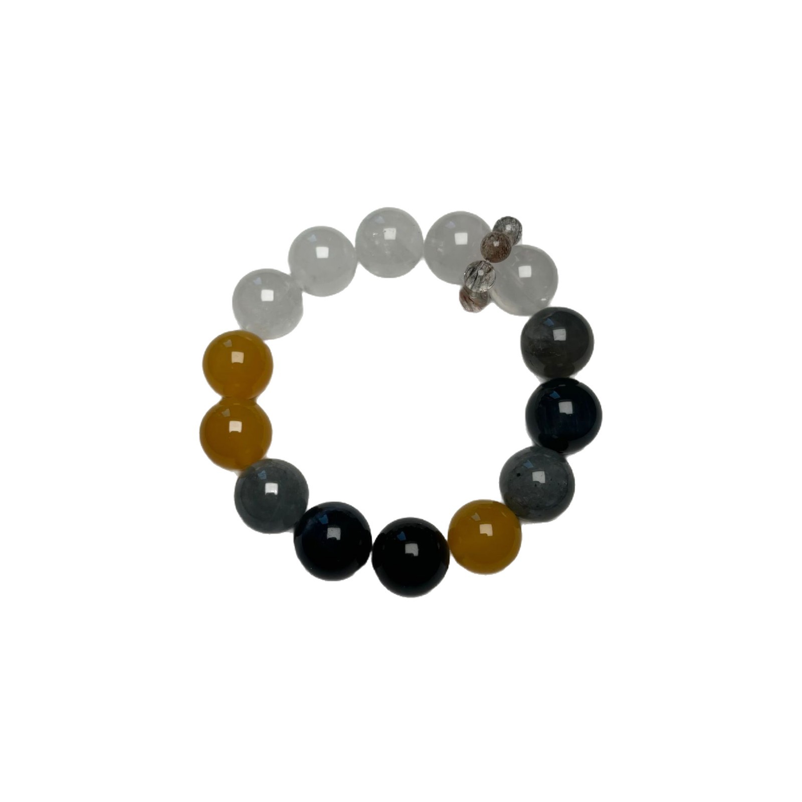 Natural Multi-gemstone Crystal Beaded Bracelet For Women Yellow_voghion.com