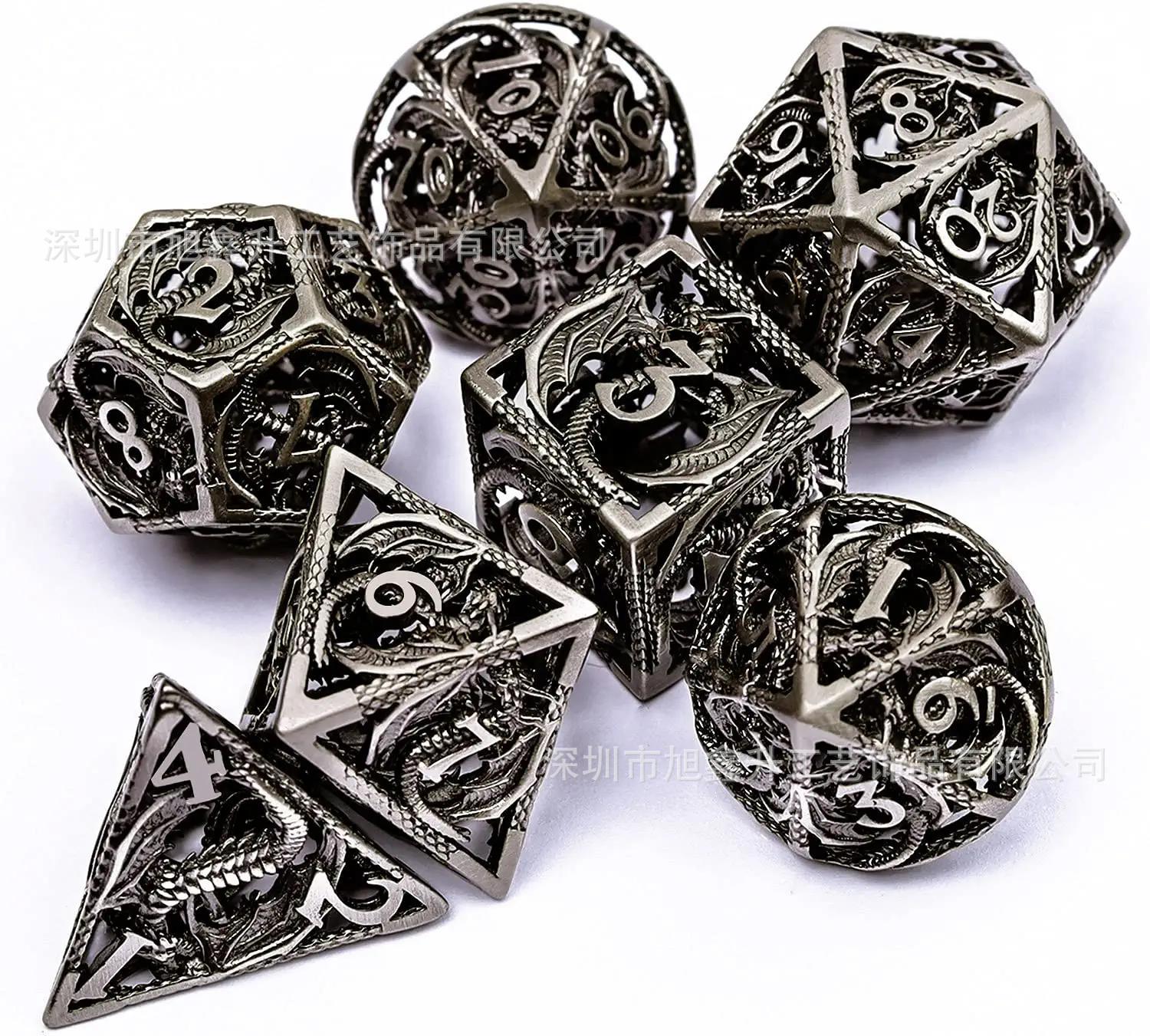Kesulu metal hueco dragón Dados DND dragón y ciudad subterránea corriendo grupo juego de mesa multi-Cara dados digitales al por mayor D20