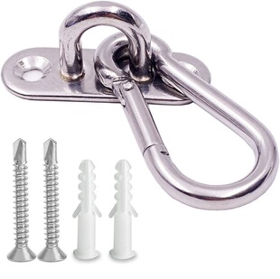 Cross-Border Supply of Stainless Steel Oval Door Latch Hanging Plate Fixing Buckle Boat Bolt Seat Plate Buckle
