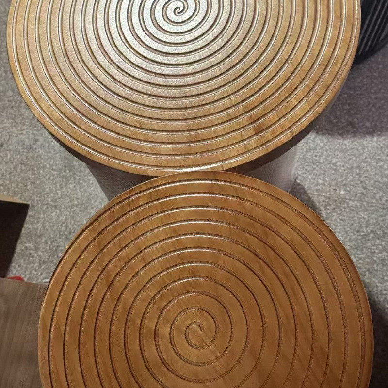 Cronología creativa nórdica mesa de centro de madera maciza apartamento pequeño casa de familia troncos de estilo japonés mesa baja redonda casa sala de estar retro