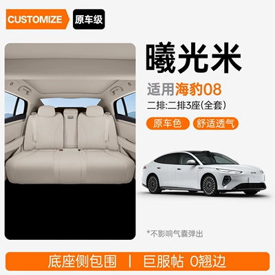 Modelə uyğun (Original) oturacaq örtükləri accessories - upgraded-version-of-small-waist-sunlight-beige-two-row-full-set-byd-seal-08-2026-model-second-row-without-leg-rest