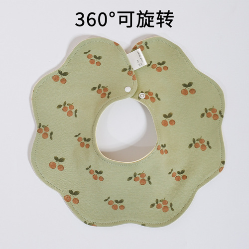 Baby's bib pure cotton Class A, double-sided available, waterproof newborn mouth towel, absorbent and breathable baby eating bib