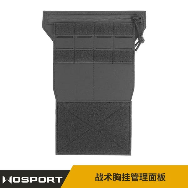 Wosport Solid Color m System Tactical Chest Rig Management Panel with Storage Pockets and Velcro, Compatible with Chest Rigs