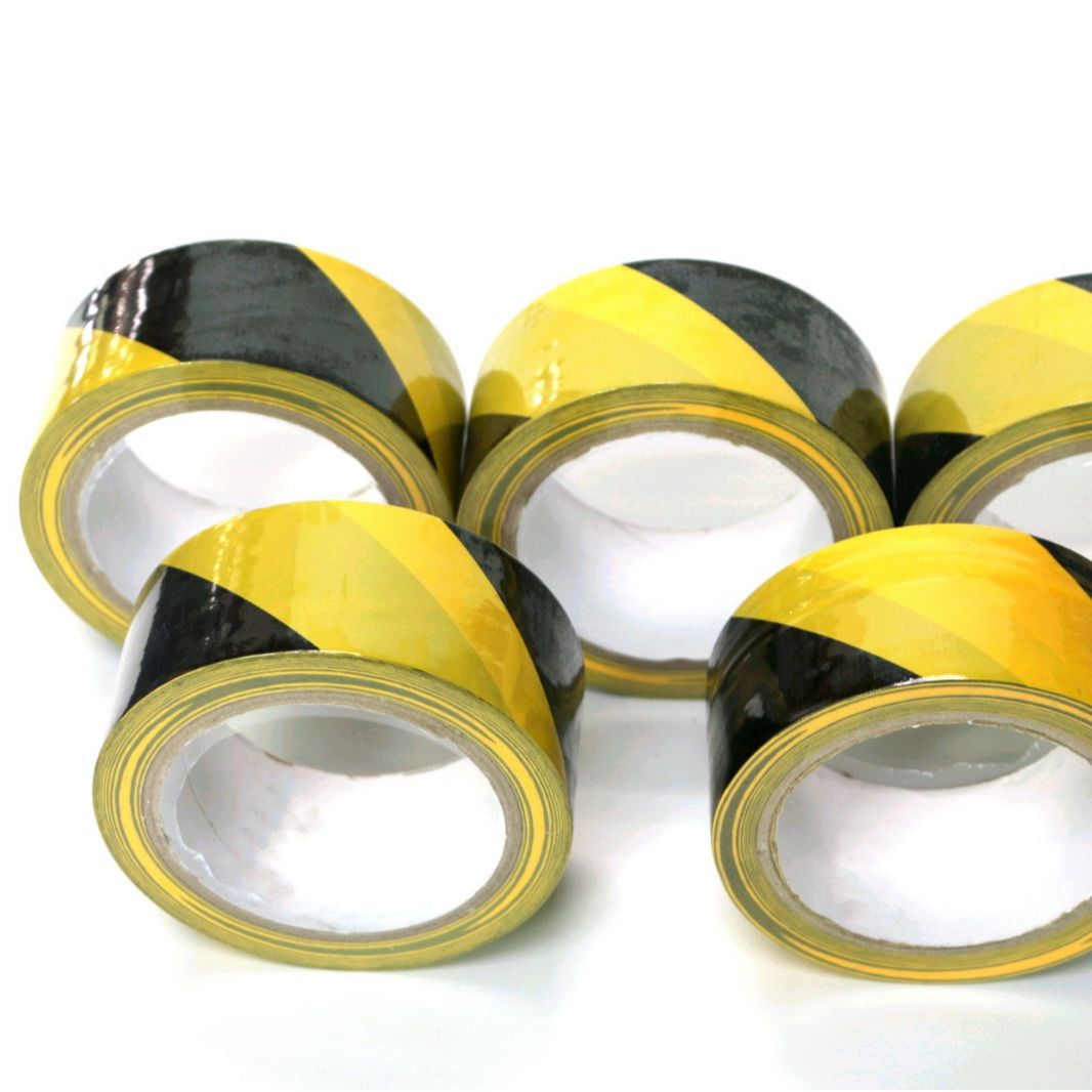 黑黄色安全胶带 地板划线标示胶带 警示胶带 PVC地板胶带