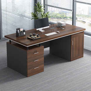 Office Single Work Desk Storage Simple Furniture Modern Boss Table and Chair Combination Storage Rack Manager Table