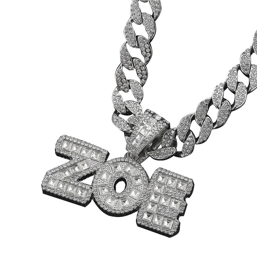 Hip-hop para hombres letras ZOE colgante personalidad de nicho colgante de diamantes Hip-hop cubano joyas colgante