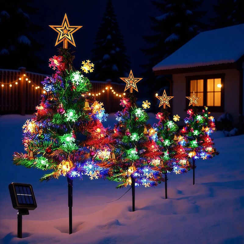 Cross-border bestseller Christmas solar-powered Christmas tree lights, festive atmosphere decorative lights, outdoor waterproof garden courtyard lights Cross-border bestseller Christmas solar-powered Christmas tree lights, festive atmosphere decorative lights, outdoor waterproof garden courtyard lights
