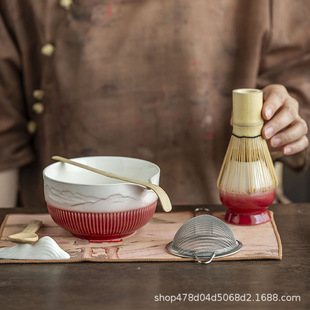 Matcha Tea Whisk Set with Stand, Song Dynasty Tea Whisk Tool Set, Japanese Gift Box