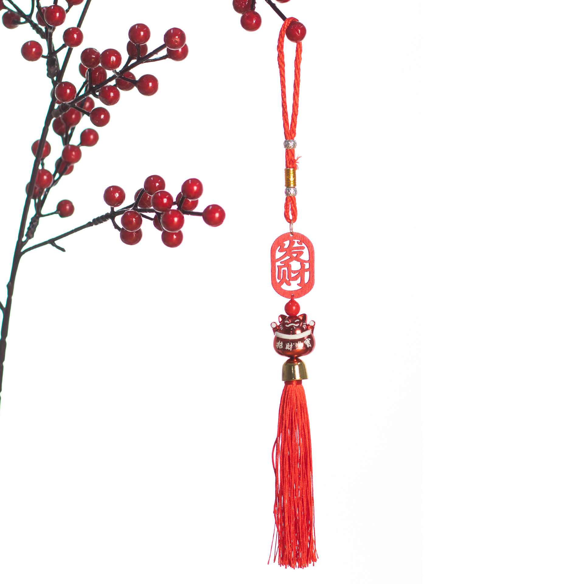 Año Nuevo bambú pequeño colgante linterna hecha a mano DIY material de cuerda colorida linterna Festival de Primavera auspiciosa escoba colgante