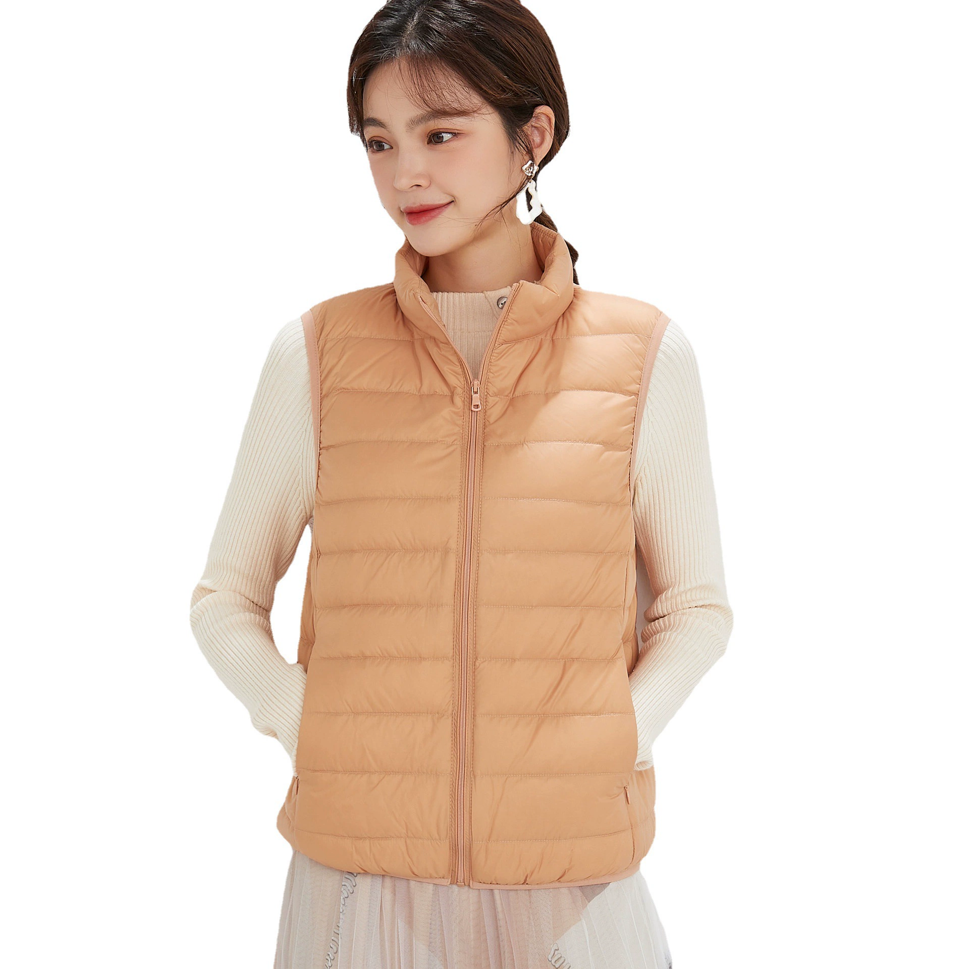 Velvet light and thin vest with down, tank top, down jacket, wholesale, 2022, plus size