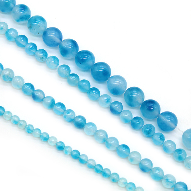 Organic blue woven beads handmade