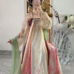 原创汉服女刺绣齐胸破裙对襟超仙唐制春夏汉服小个子日常通勤套装