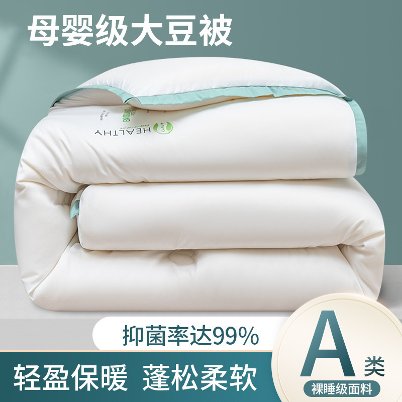 Soybean Fiber Quilt Winter Quilt Cotton Core Student Dormitory Single-Person Winter Spring Autumn Quilt Thickened Warm All-Season Use