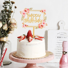 TXクロスボーダーins模造アクリルケーキ挿し蝶花周年慶パーティー誕生日パーティーケーキ装飾