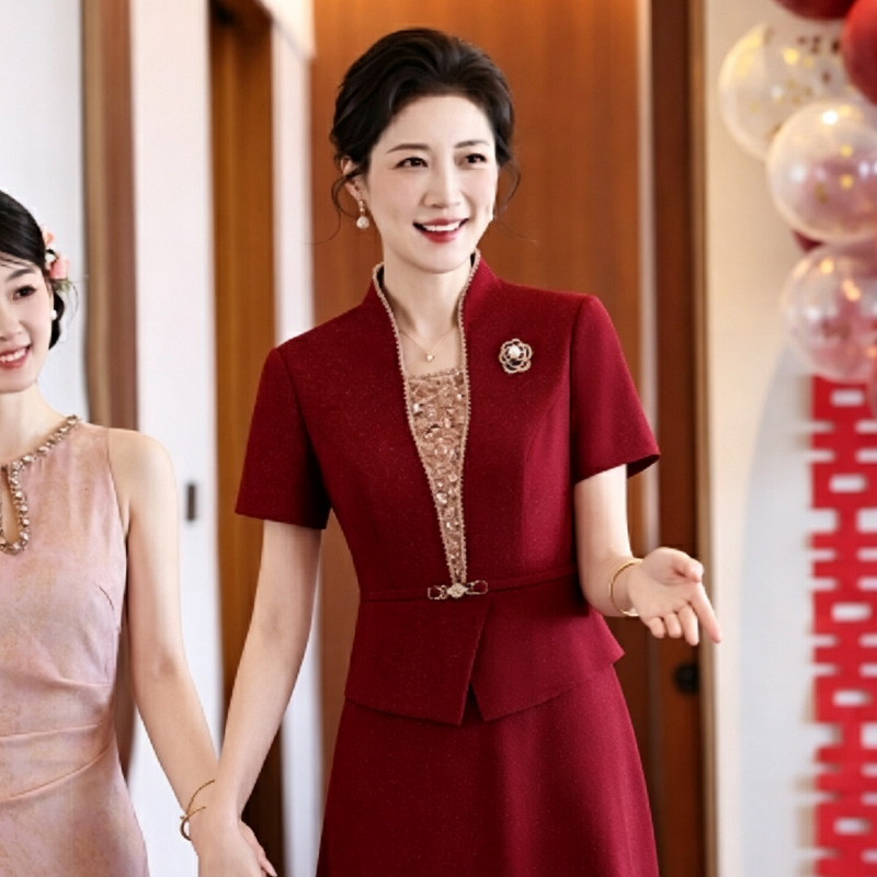 xxnz6652 Mother's Wedding Banquet Dress 2026 Summer New High-End Elegant Mother-in-Law Dress for Women