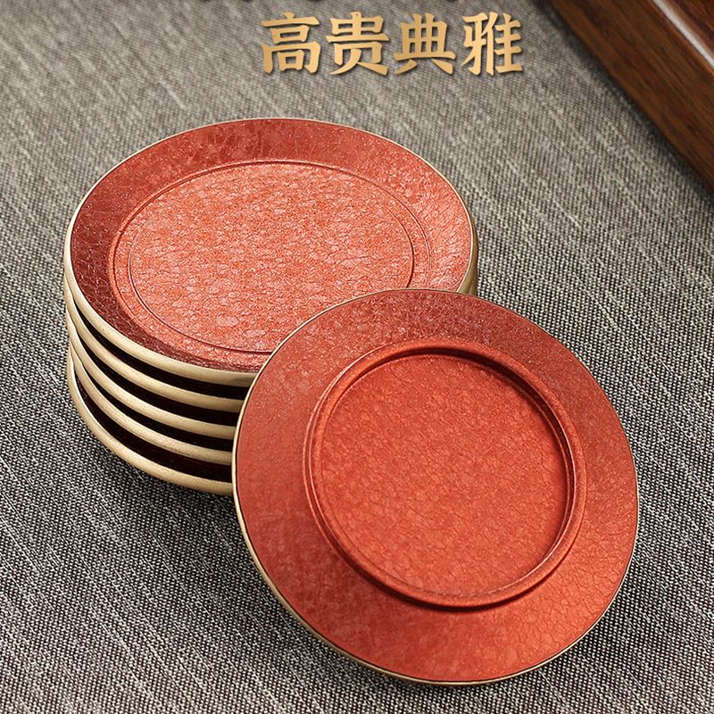 Pure copper tea mat coaster tea coaster lacquer tea set accessories…