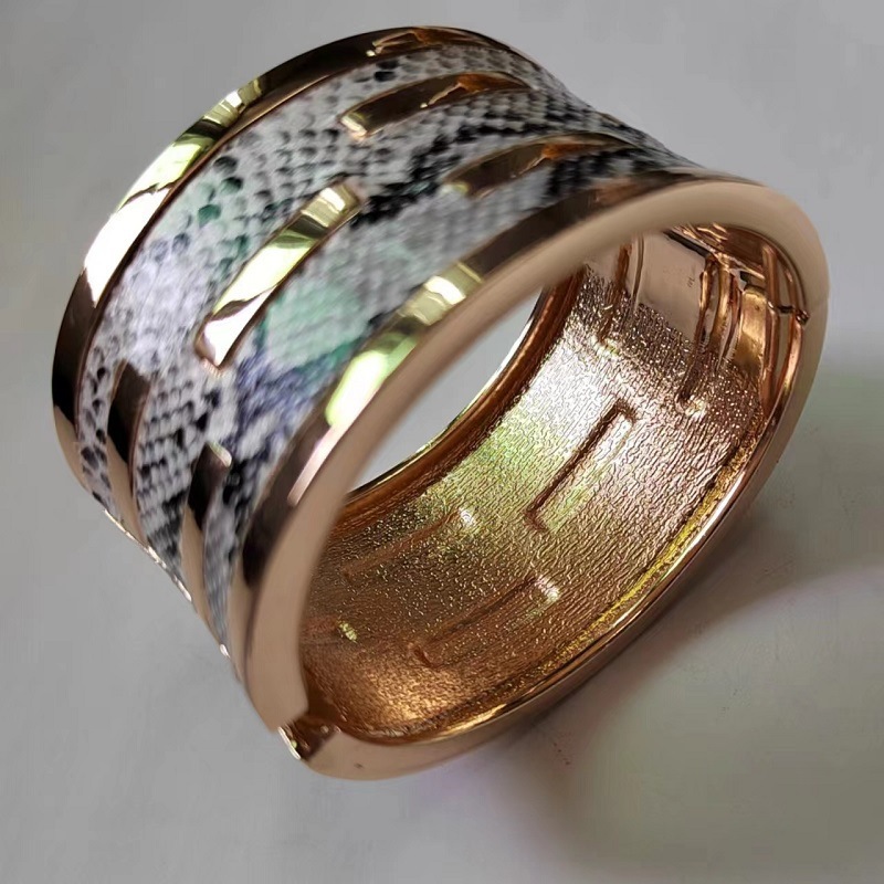 Cross-border factory direct supply European and American ins cold style personality stick snake pattern metal texture alloy open bracelet bracelet