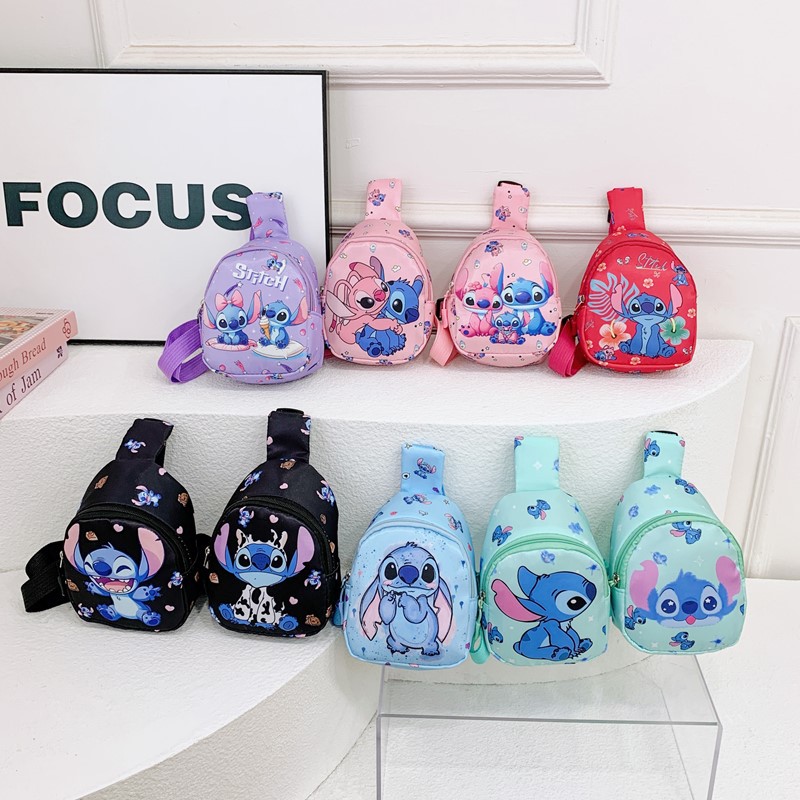 2025 New Children's Bags Cartoon Animation Cute Printed Boys and Girls Chest Bags Outdoor Travel Baby Coin Purse