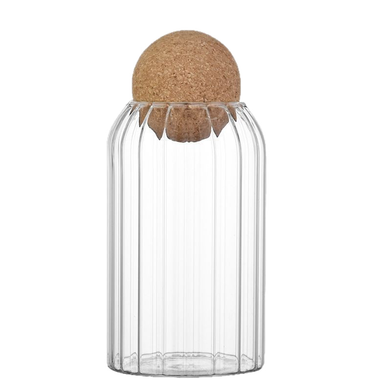 Bola de corcho tarro de vidrio sellado tarro de cocina transparente botella de almacenamiento tarro granos tarro de café tarro de almacenamiento del hogar
